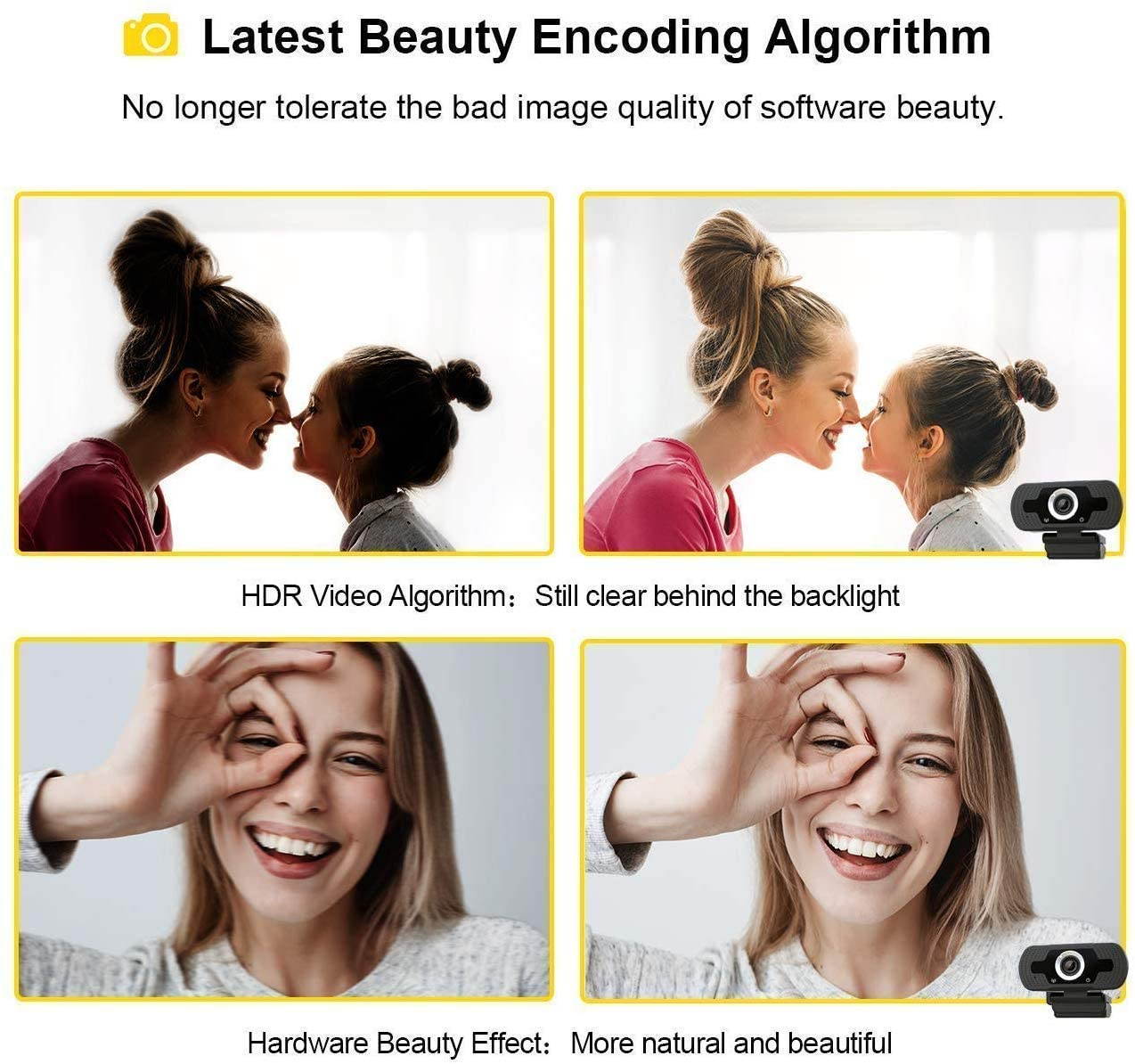 Anivia 1080p HD Webcam W8, USB Desktop Laptop Camera, Mini Plug and Play Video Calling Computer Camera, Built-in Mic, Flexible Rotatable Clip