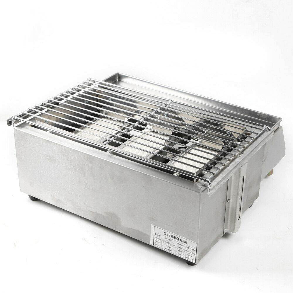 LOYALHEARTDY 3 Burner Stainless Steel Silver Gas Outdoor Grill, Non-stick Pan with Steel Lid