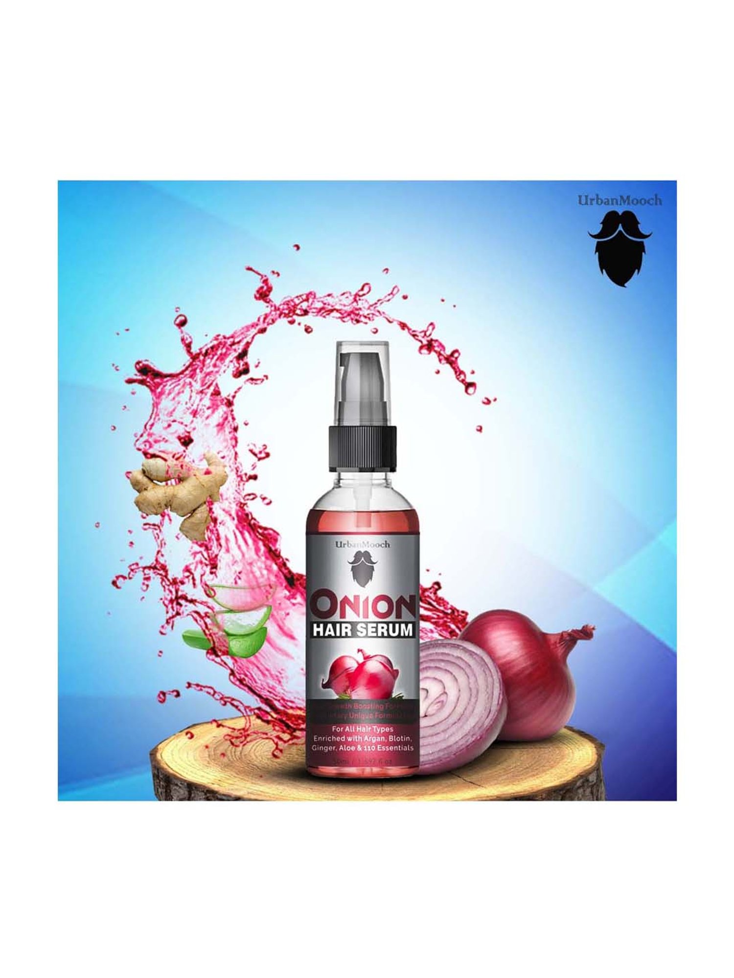 UrbanMooch Onion Hair Serum for Smooth & Silky Hair - 50 ml