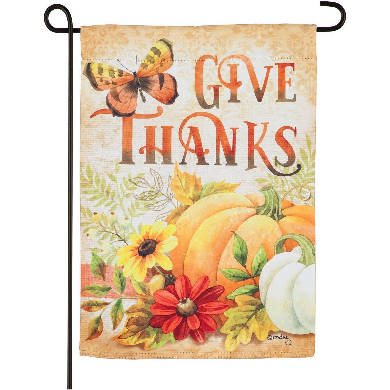 Evergreen Give Thanks Garden Suede Flag