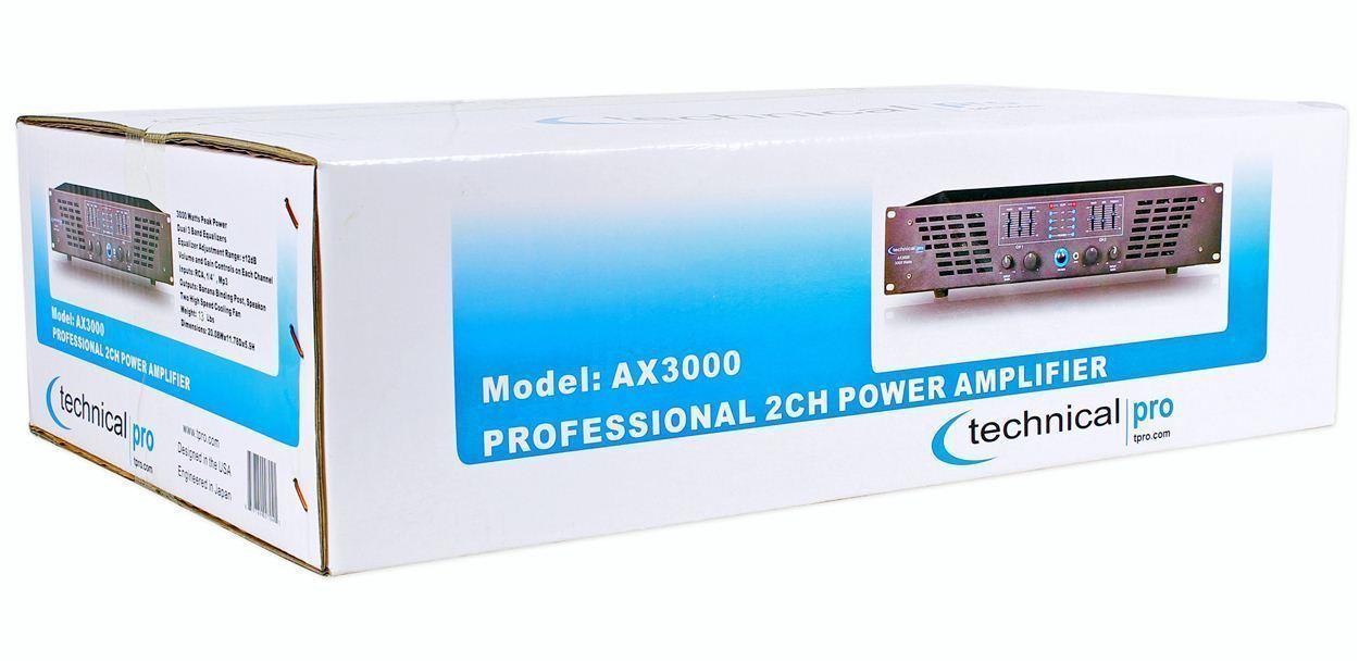 Technical Pro AX3000 Professional 2 Channel 3000 Watts Amplifier New