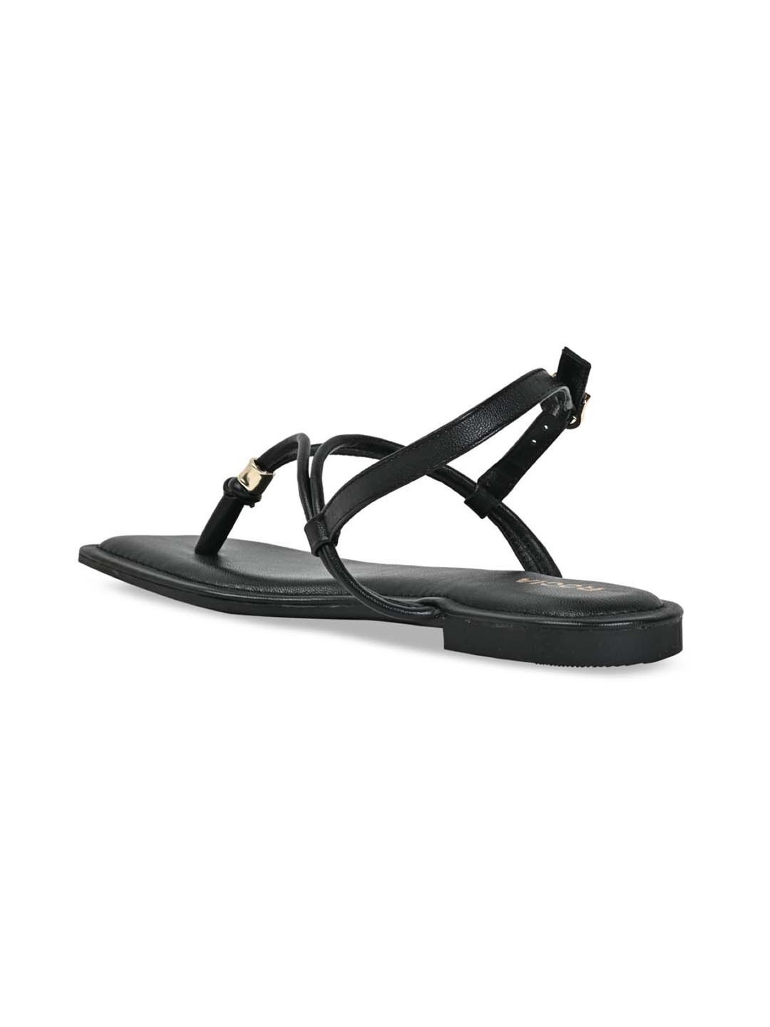 Rocia by Regal Women's Black Back Strap Sandals