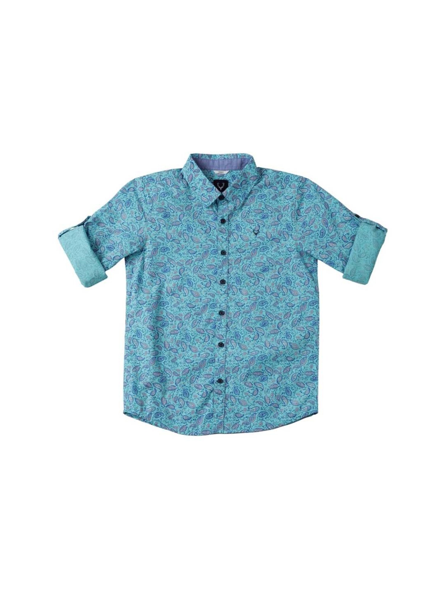 Allen Solly Junior Blue Cotton Printed Full Sleeves Shirt