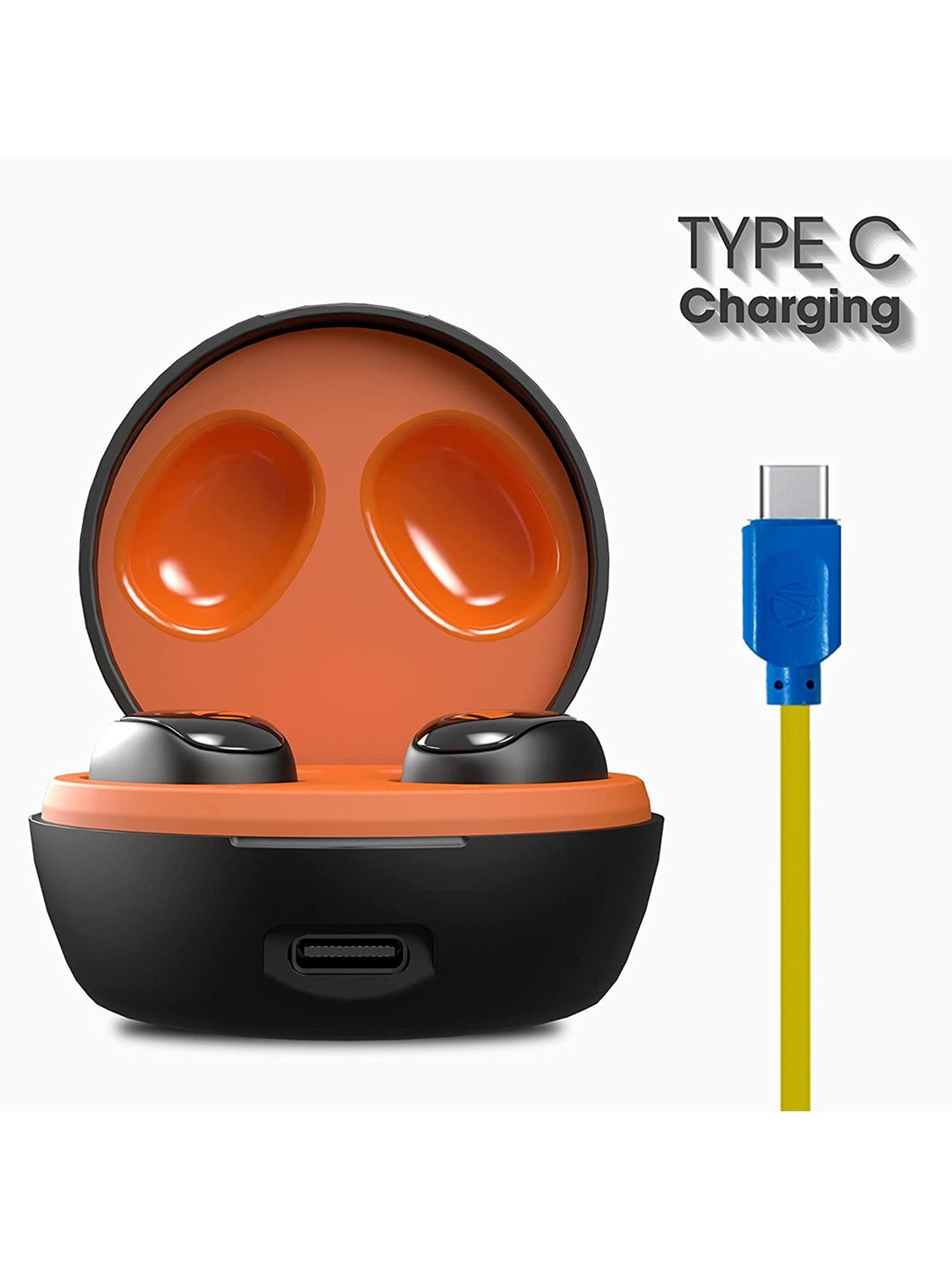 Zebronics Zeb-Sound Bomb 1 True Wireless Earbuds with Mic (Orange/Black)