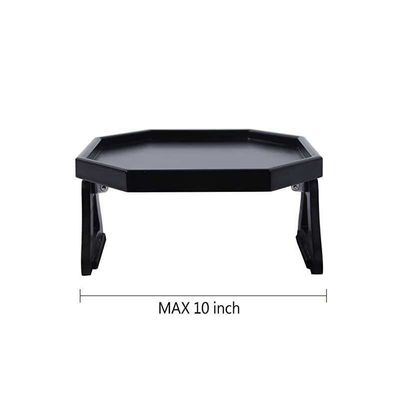 Sofa Couch Armrest ClipOn Table Recliner Armrest Organizer Tray for CoffeeSnacksElectronics Black