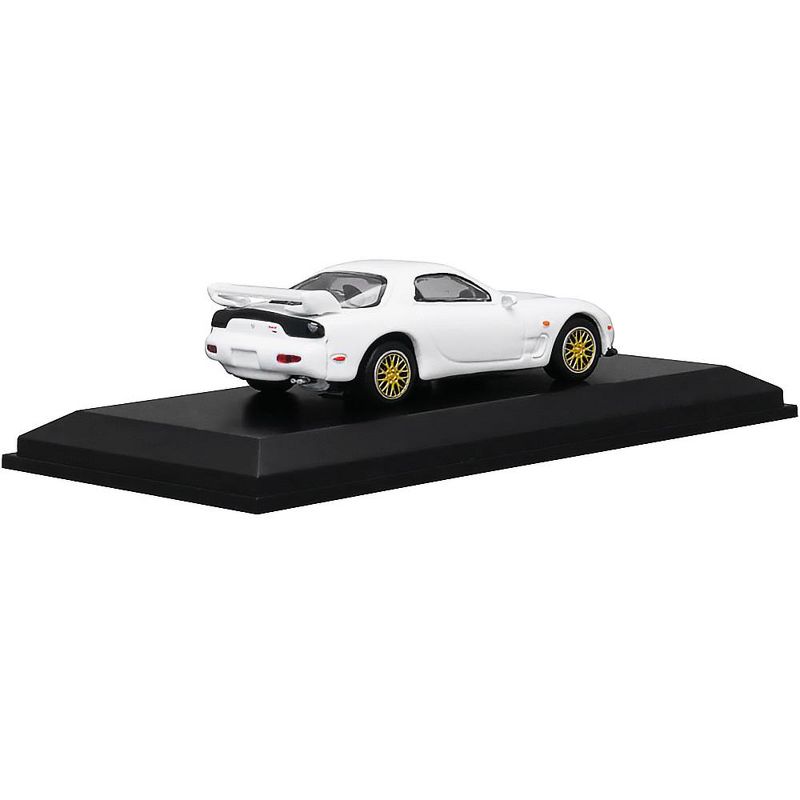 Mazda RX-7 (FD3S) RHD (Right Hand Drive) White with Gold Wheels 1/64 Diecast Model Car by Kyosho