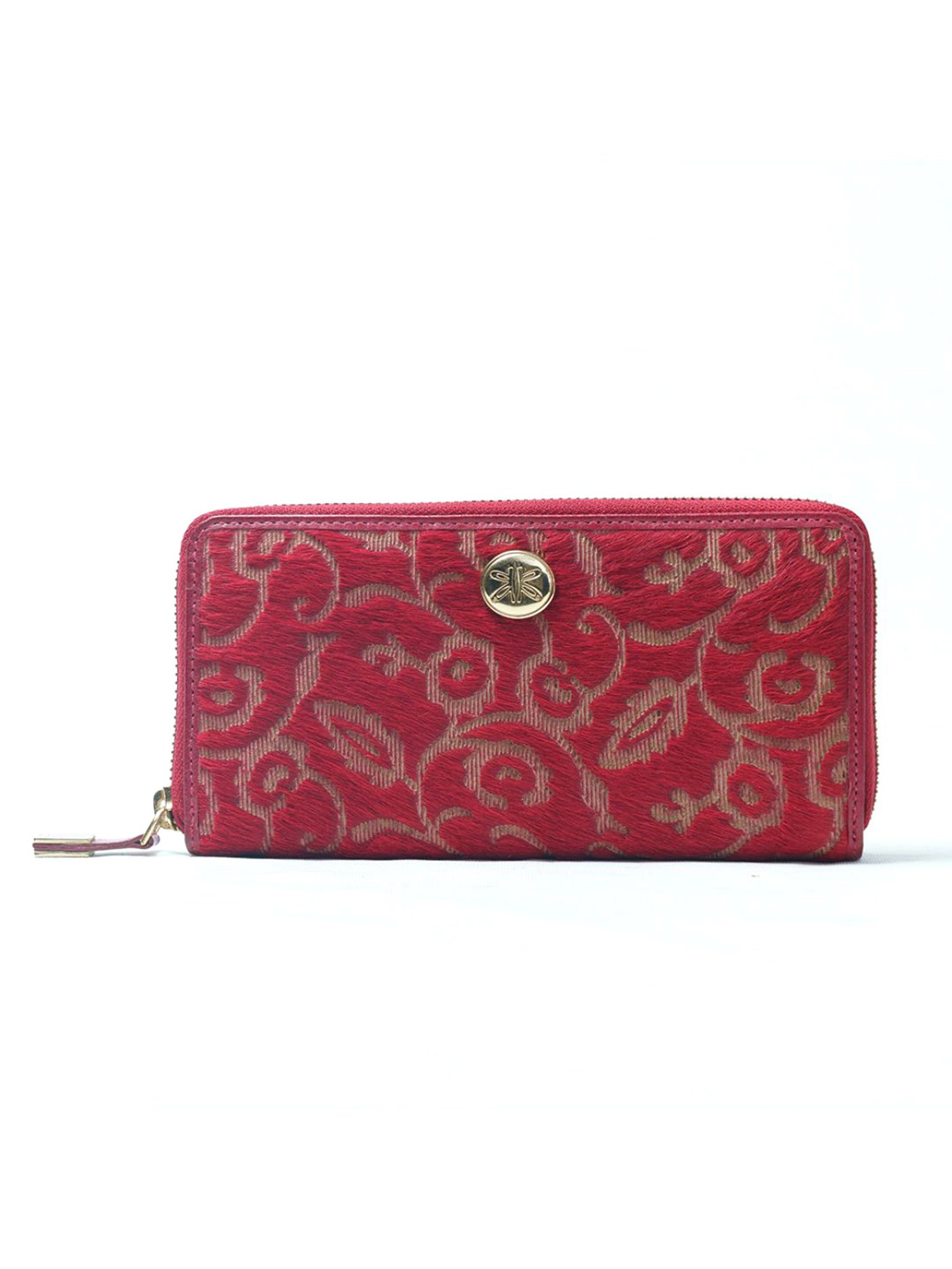 RI2K London Red Leather Textured Zip around Wallet