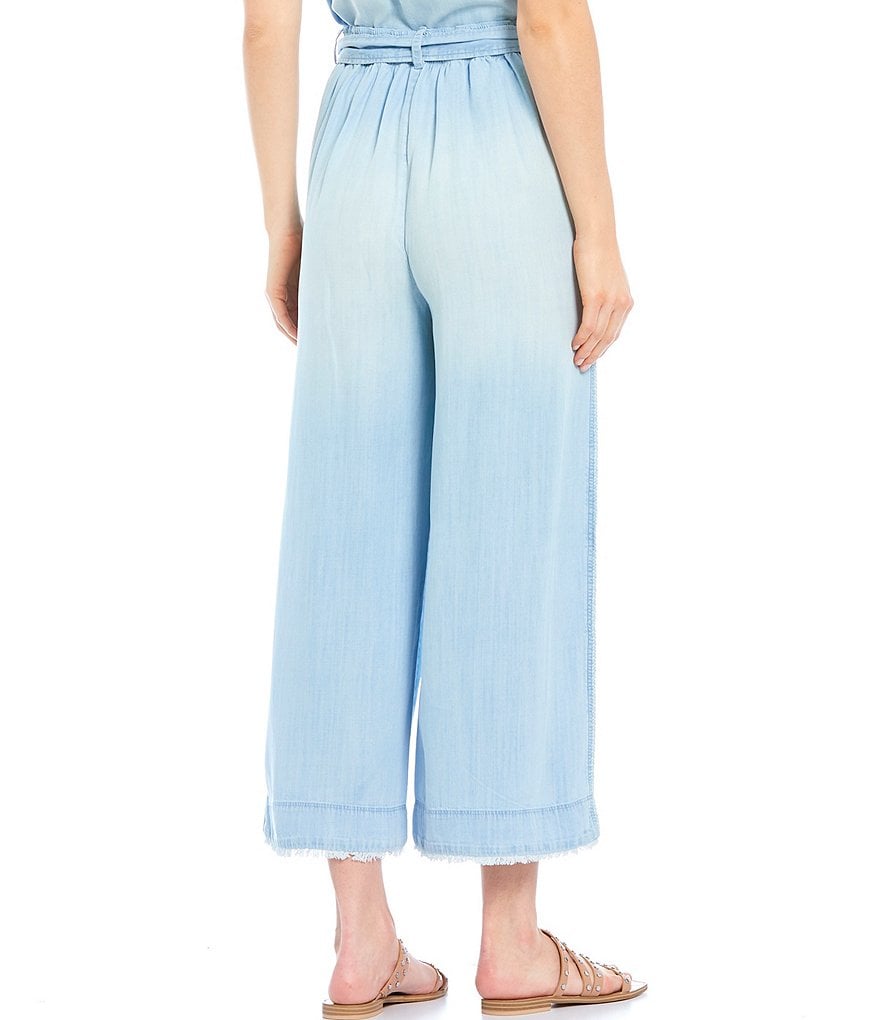 Cloth & Stone Belted High Waisted Wide Crop Pants