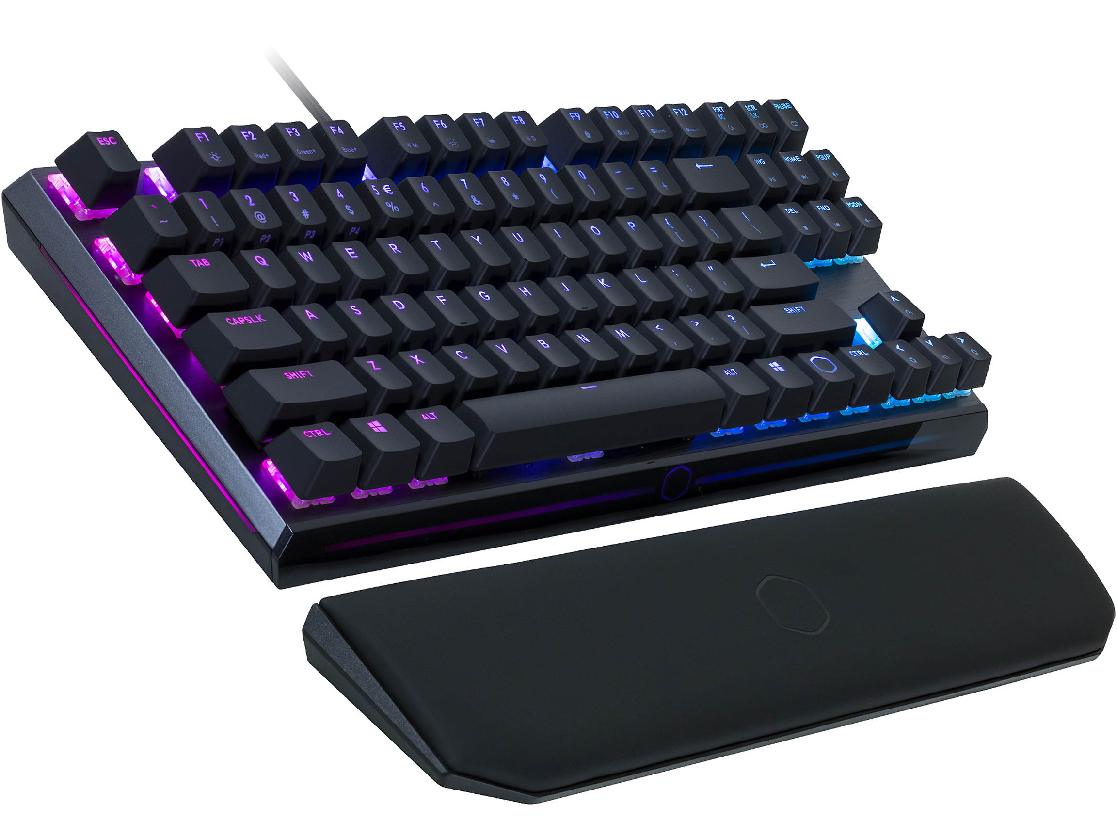 MasterKeys MK750 Mechanical Gaming Keyboard with Cherry MX Blue, RGB Per-Key lighting, and Removable Wrist Rest by Cooler Master