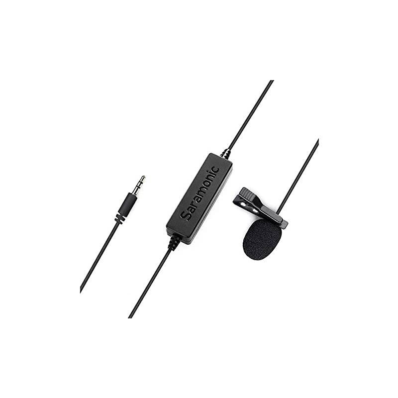 LavMicro BroadcastQuality Lavalier Omnidirectional Microphone with 35mm TRSTRRS Combo Connector amp 63mm Adapter for Smartphones DSLR Cameras Camcorders amp Recorders