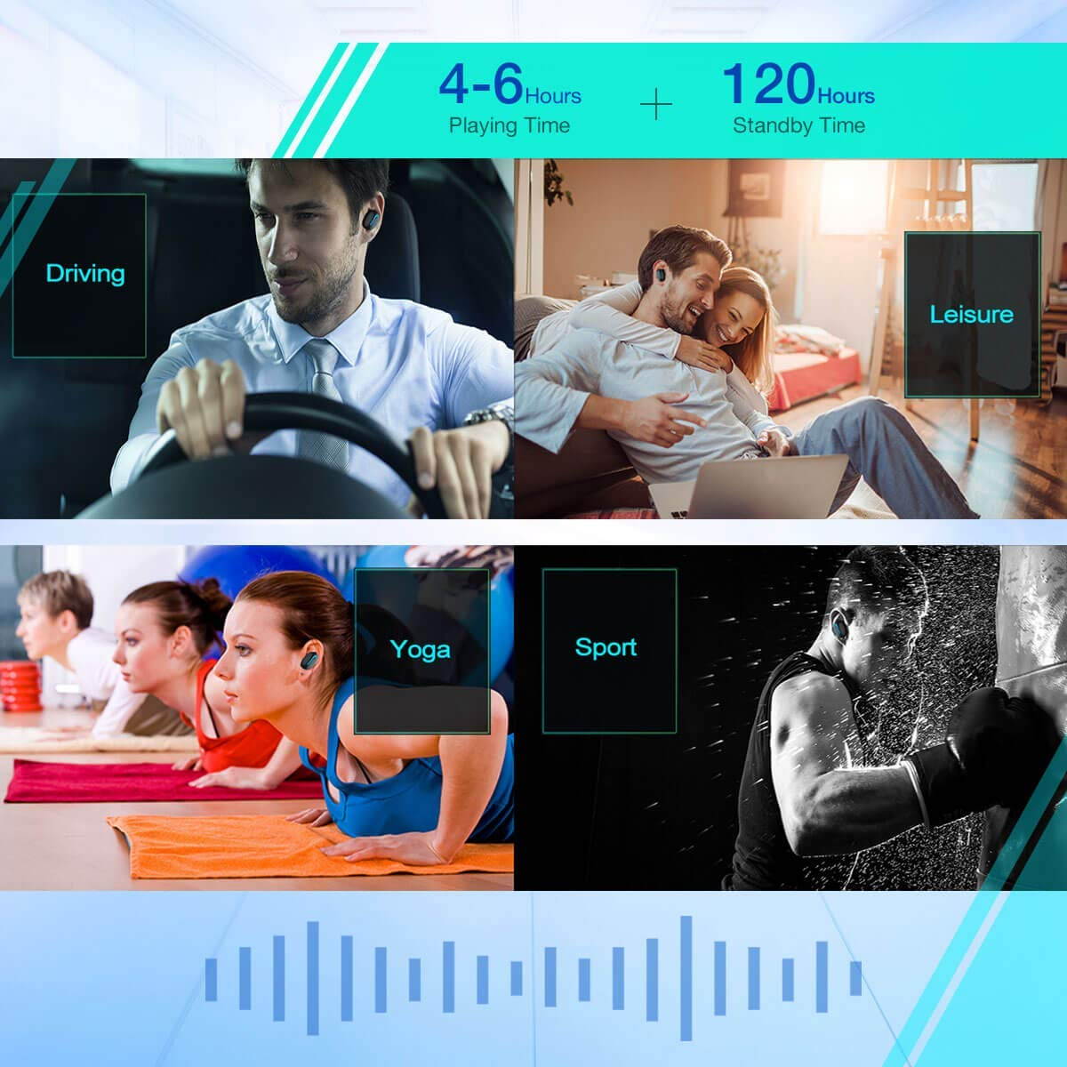 Wireless Earbud Bluetooth 5.0 Headphone True Wireless Earphone Deep Bass 3D Stereo Sound Headphone Noise Cancelling Headset with Portable Charging Case (1 Earbud)