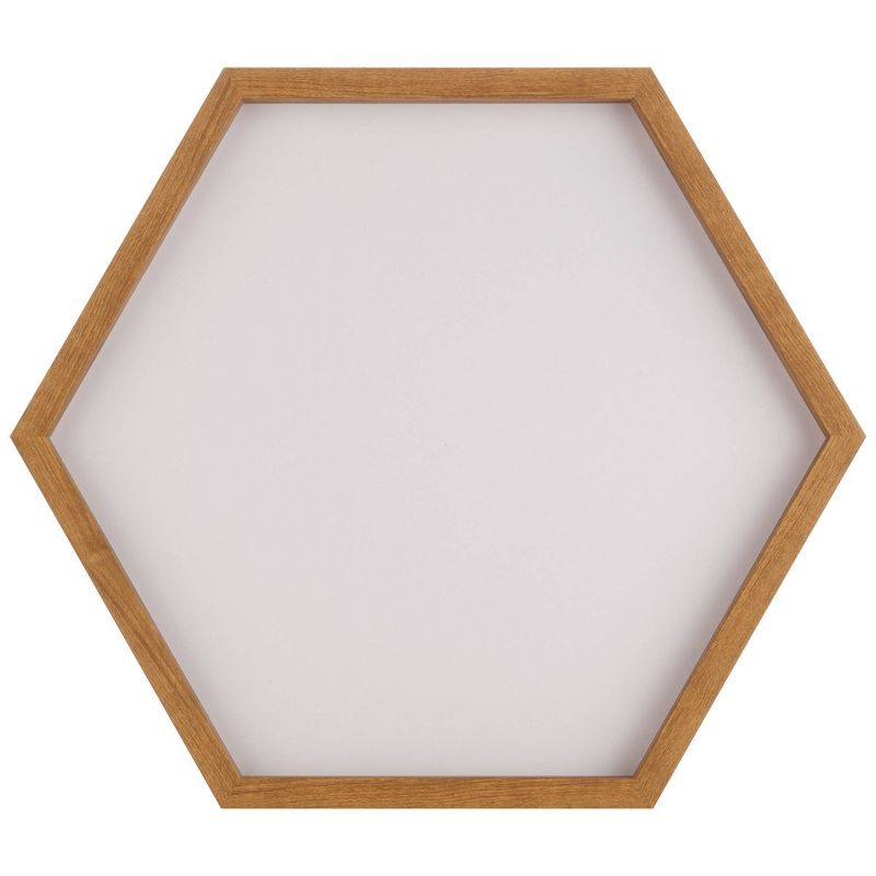 3pc Wood Hexagon Dry Erase Chalkboard/Pinboard Wall Organizer Set Natural - Gallery Solutions