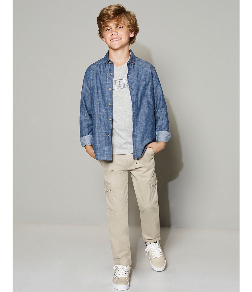 Ed-a-Mamma Kids White Striped Full Sleeves Shirt