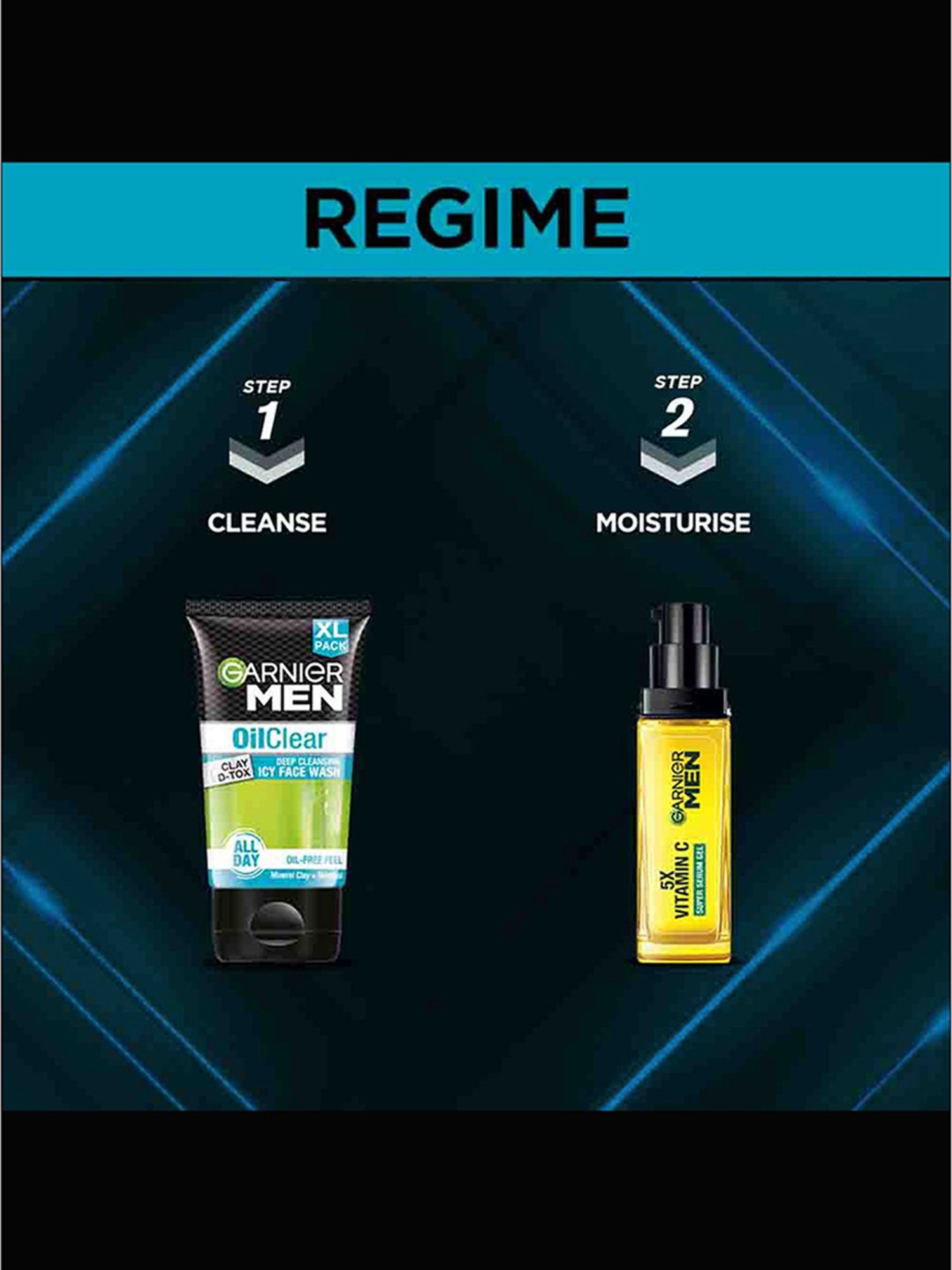 Garnier Men Oil Clear Clay D-Tox Deep Cleansing Icy Face Wash for Oily Skin - 150 gm