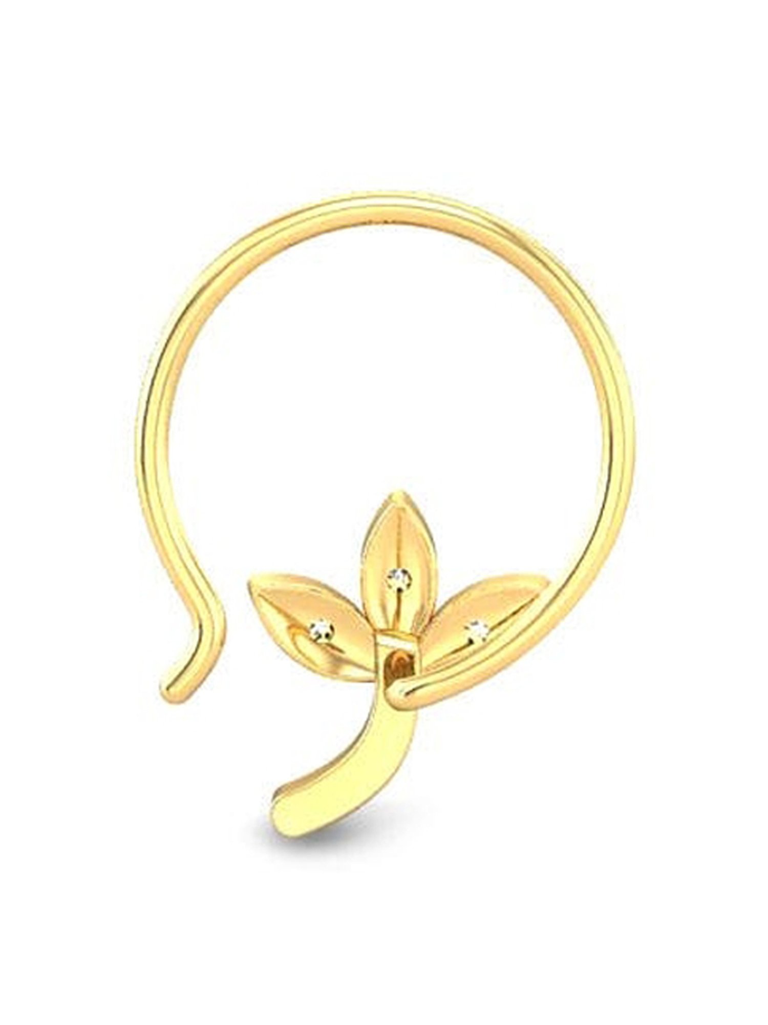 Candere by Kalyan Jewellers 18k Yellow Gold and Diamond Nosepin for Women