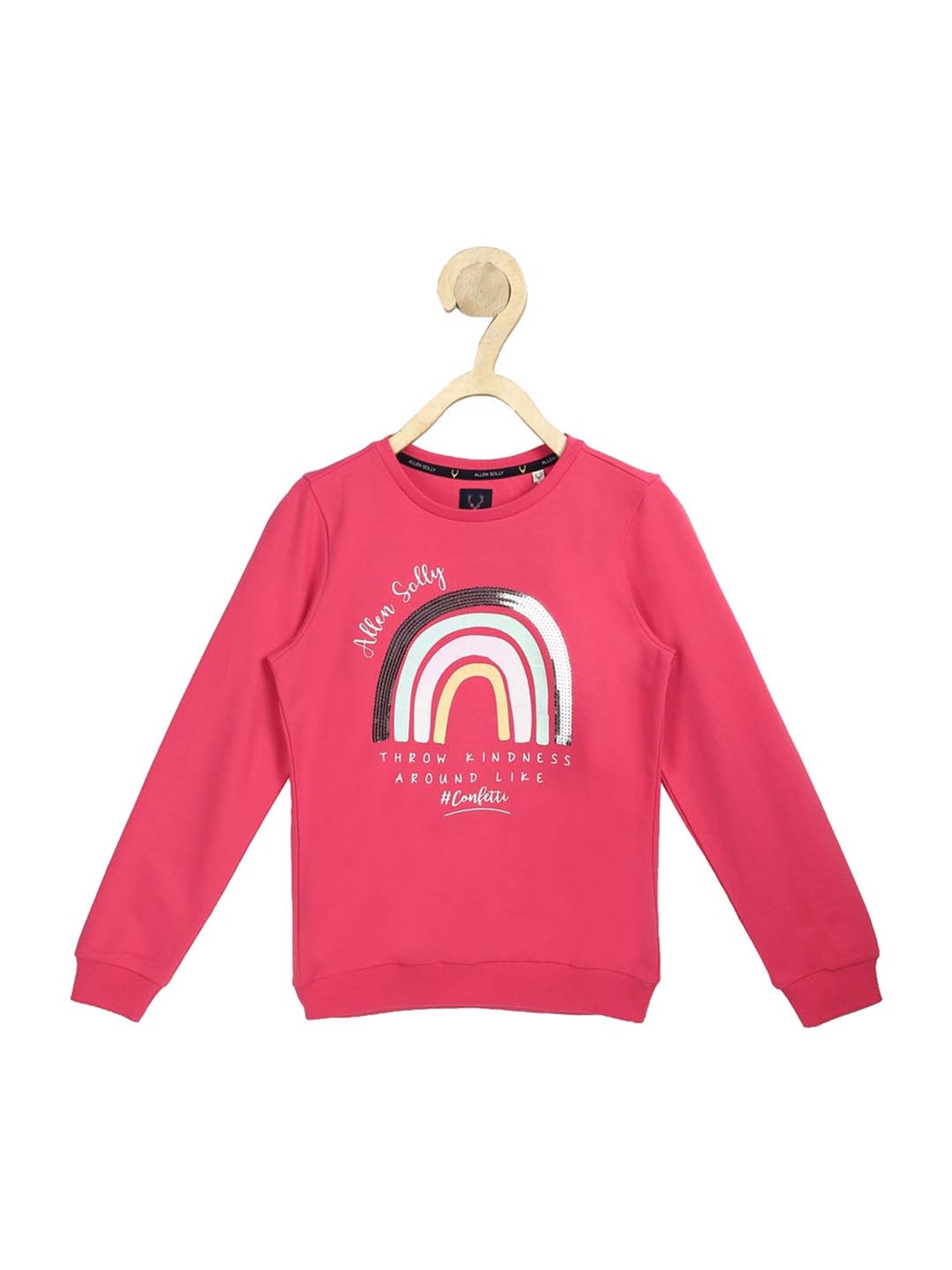 KIDS ONLY Blue Cotton Embroidered Full Sleeves Sweatshirt