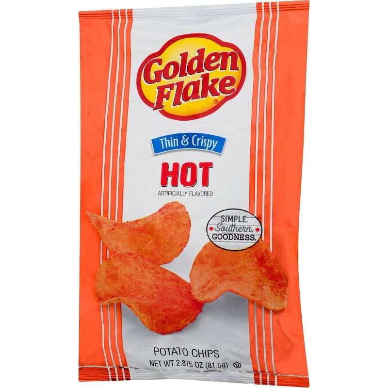 Golden Flake Hot Thin & Crispy Potato Chips - 2.875oz