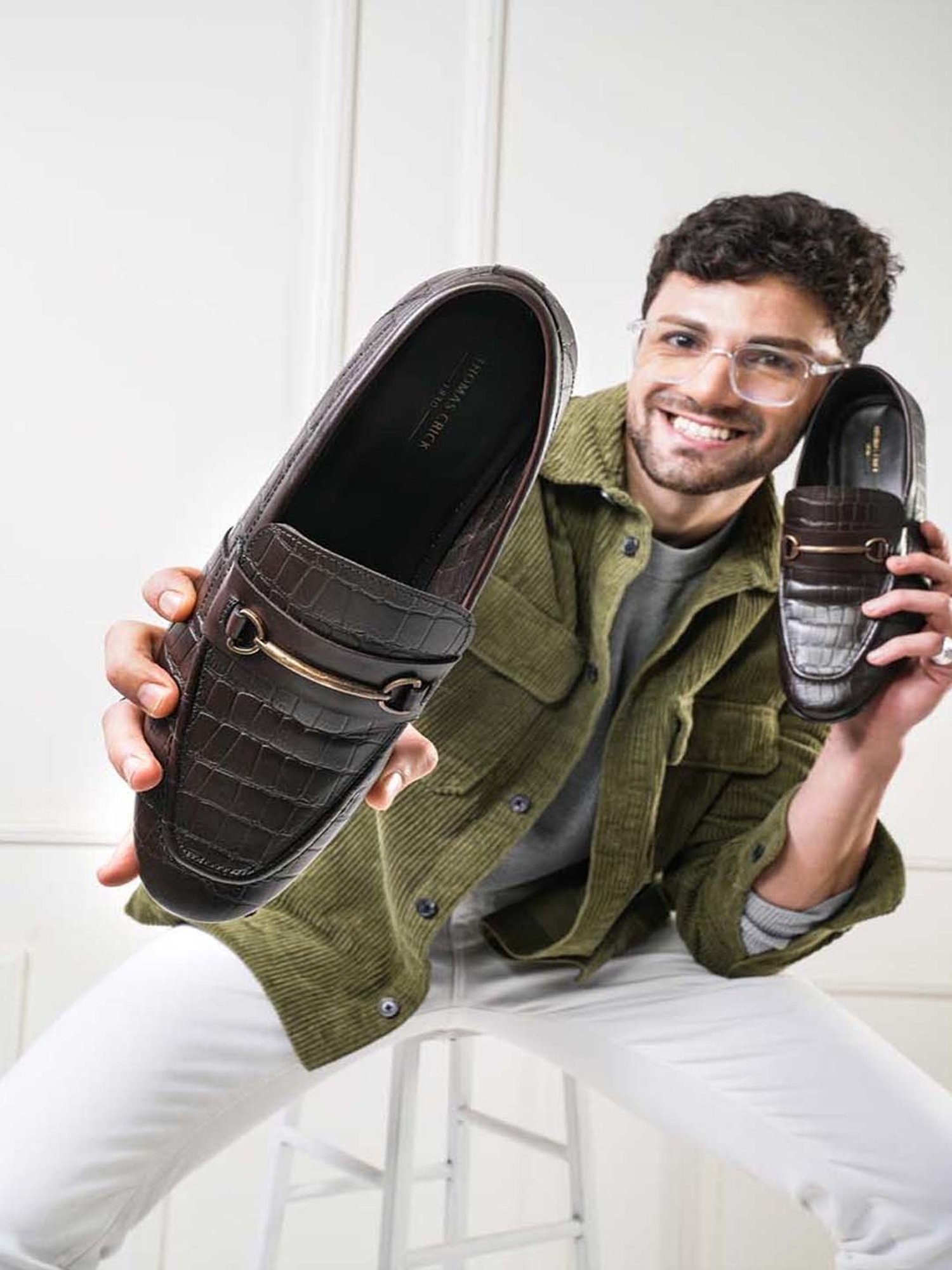 THOMAS CRICK Men's Dark Brown Formal Loafers