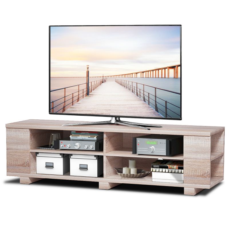 Costway TV Stand Entertainment Media Center Console For TV's up to 60'' w/Storage Shelves
