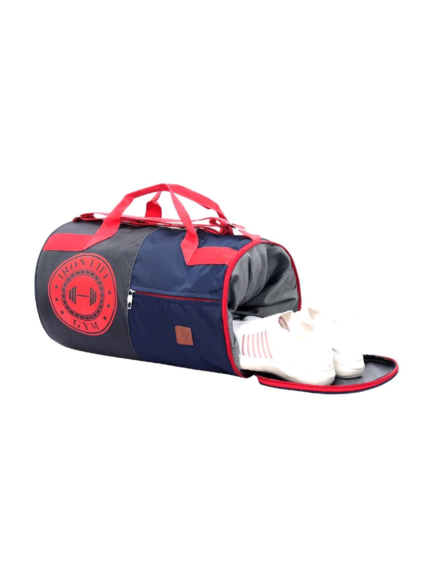 Fly Fashion Red Solid Medium Gym Bag