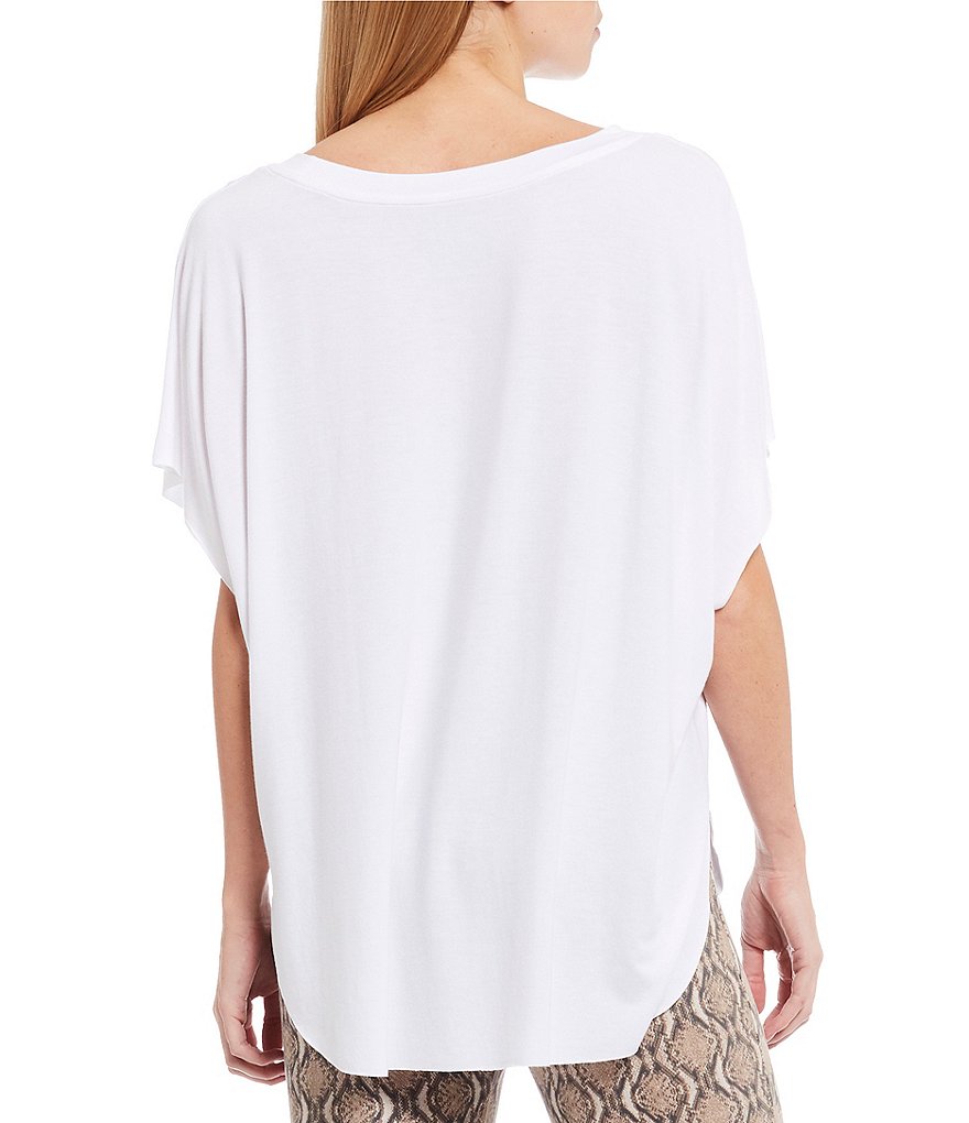 Anna & Ava Jewel Neck Short Sleeve Jersey Poncho