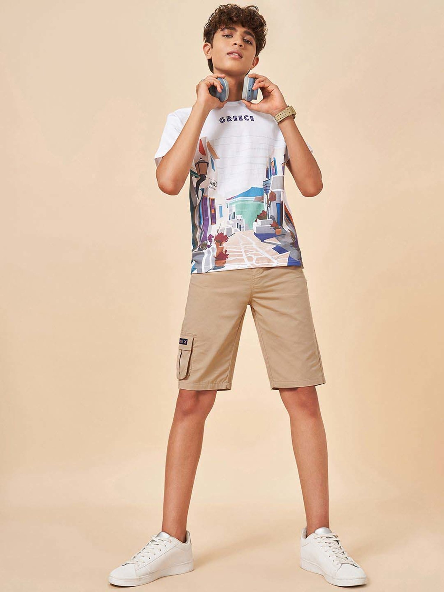 Coolsters by Pantaloons Kids Pebble Cotton Solid Shorts