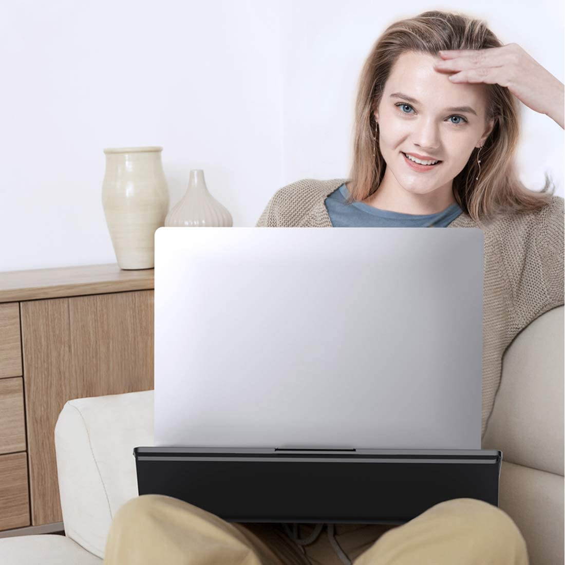 Laptop Cooling Pad, Laptop Cooler Quiet [ 2 Big Fans ], Portable 7 Height Adjustable Laptop Cooling Fan Stand, Premium Notebook Cooler, Flexible USB Cable Fits 12-17.3 Inch