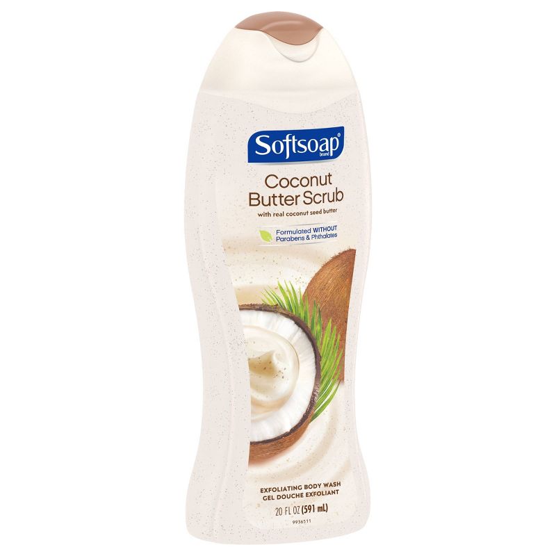 Softsoap Body Wash Coconut Butter Scrub - 20 fl oz/4ct