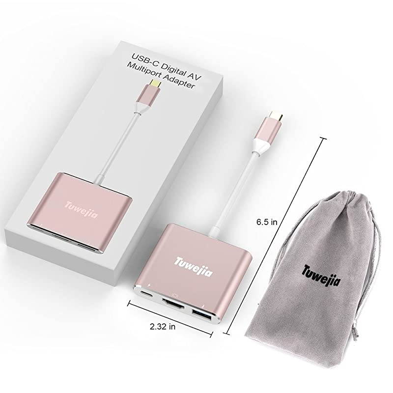 USB 31TypeC to HDMI Adapter  4K+USB 30+USBC Converter Cable Charging Port Adapter Cable with Large Projection for MacBookChromebook PixelDell XPS13Yoga 900Lumia 950Xl