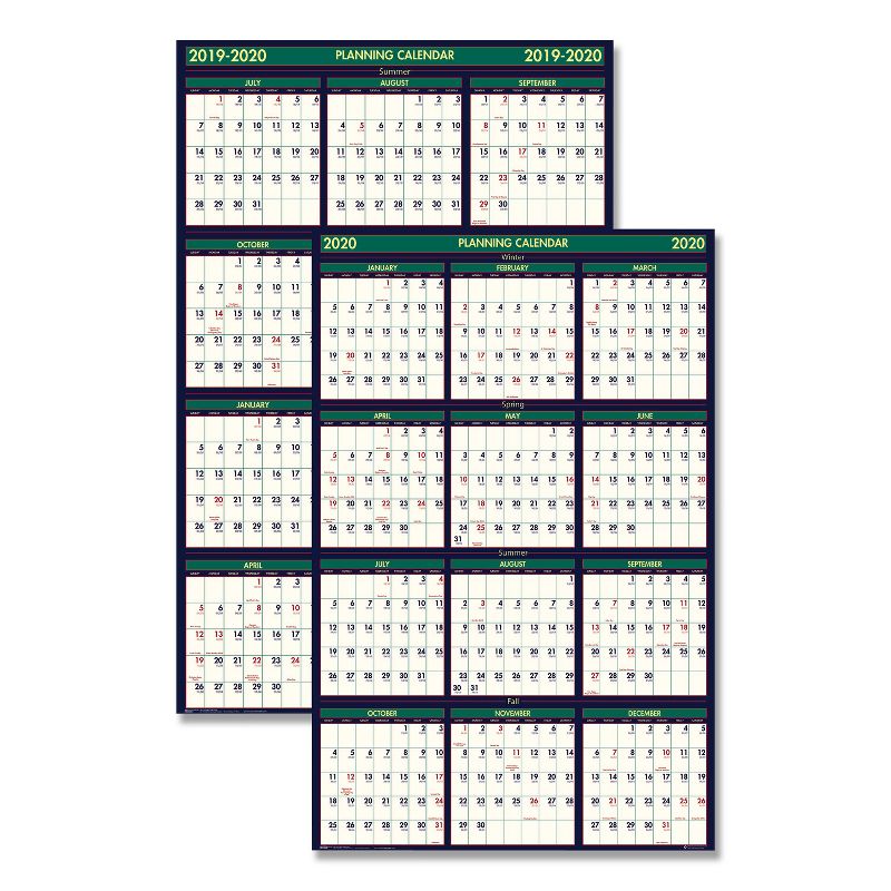 House Of Doolittle Recycled 4 Seasons Reversible Business/Academic Calendar 24 x 37 2019-2020 391