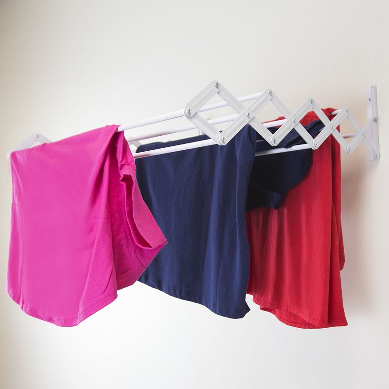 Sunbeam Wall-Mounted Steel Accordion Drying Rack, Grey