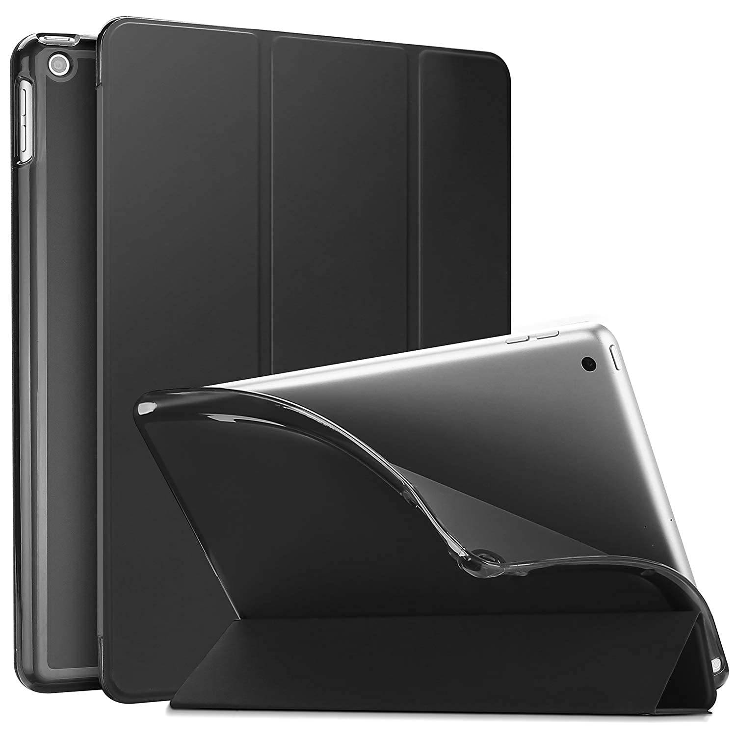 ProCase iPad 10.2 Case 2019 7th Gen Case with Flexible Soft TPU Back Cover, Slim Steady Stand Case for iPad 7th Generation (A2197 A2198 A2200) -Black