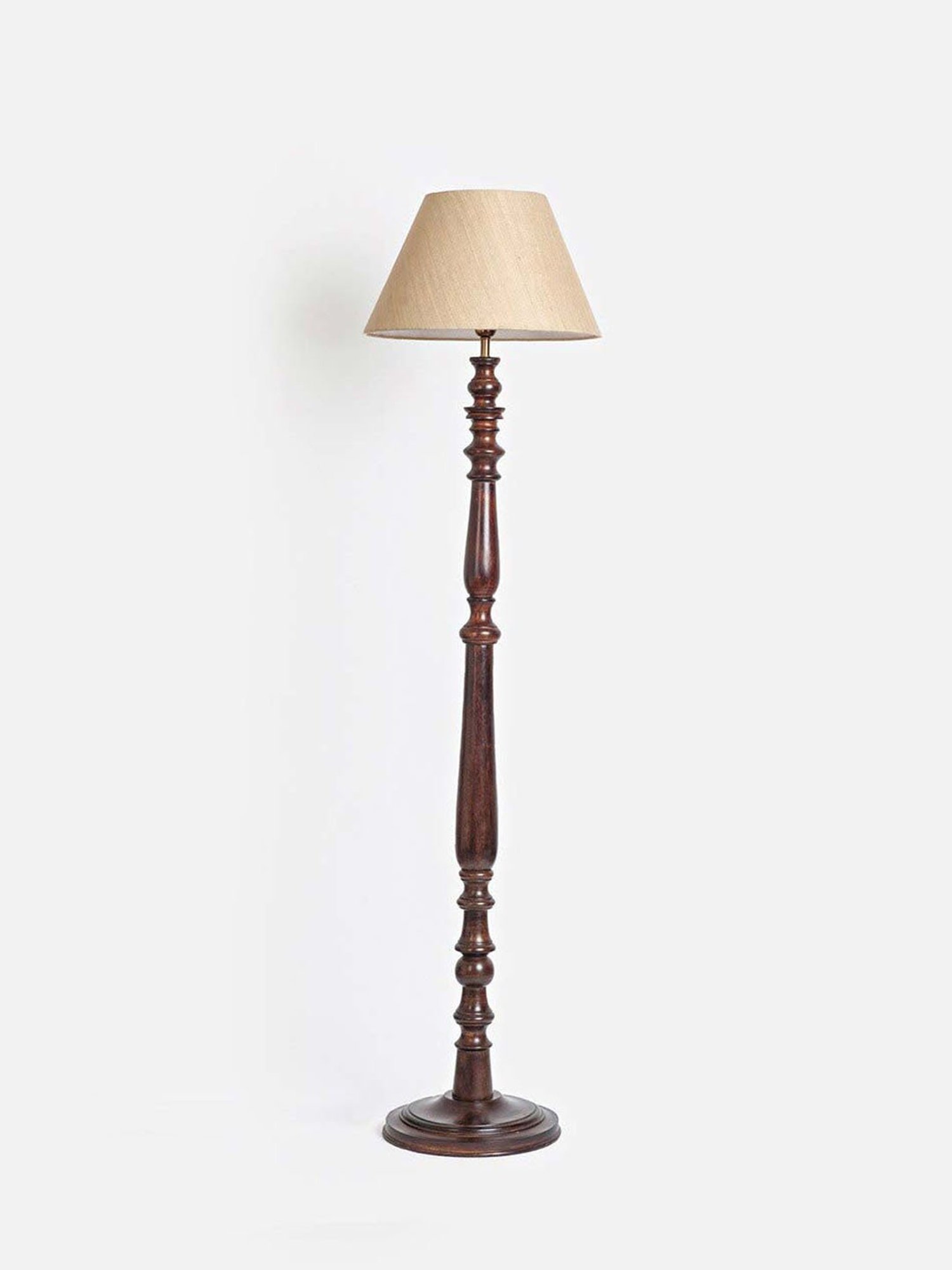 Fabindia Brown Darv Lacquered Pedestal Floor Lamp