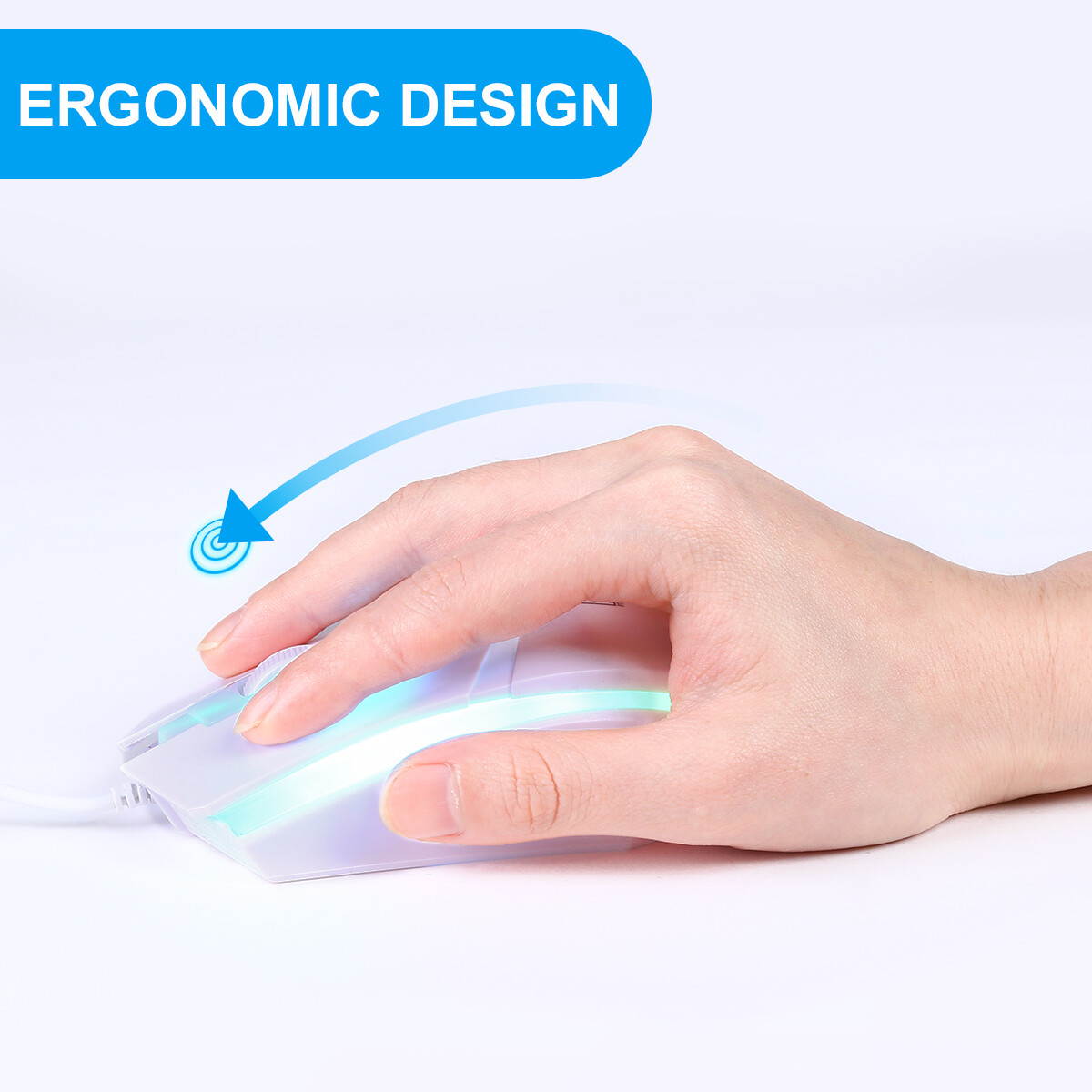 FirstPower Gaming RGB Keyboard and Mouse LED Colorful Backlit Ergonomic Design Wired Keyboards for PC Computer Laptop