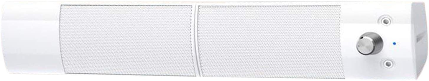 Homyl Detachable TV Speaker, Wired Bluetooth Sound Bar Desktop PC Speakers with Stereo Sound, 3.5mm Audio Input for Computer TV Smartphone Tablet - White