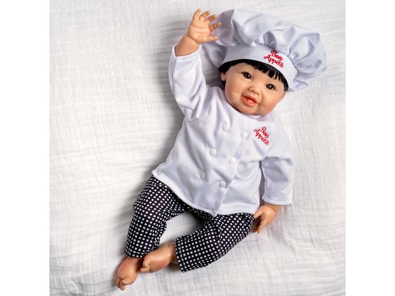 Paradise Galleries Reborn Baby Doll, Bon Appetit, Boy Doll Crafted in Soft Vinyl Weighted Body, 20 inch, 4-Piece Doll Gift Set