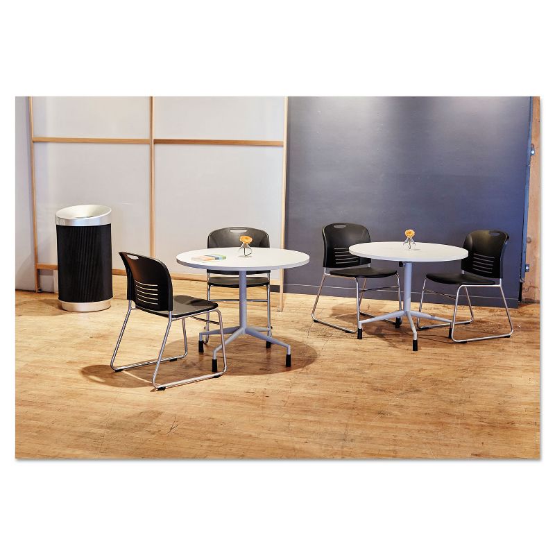 Safco At-Your-Disposal Vertex Receptacle Round Polyethylene 38gal Black/Chrome 9799BL