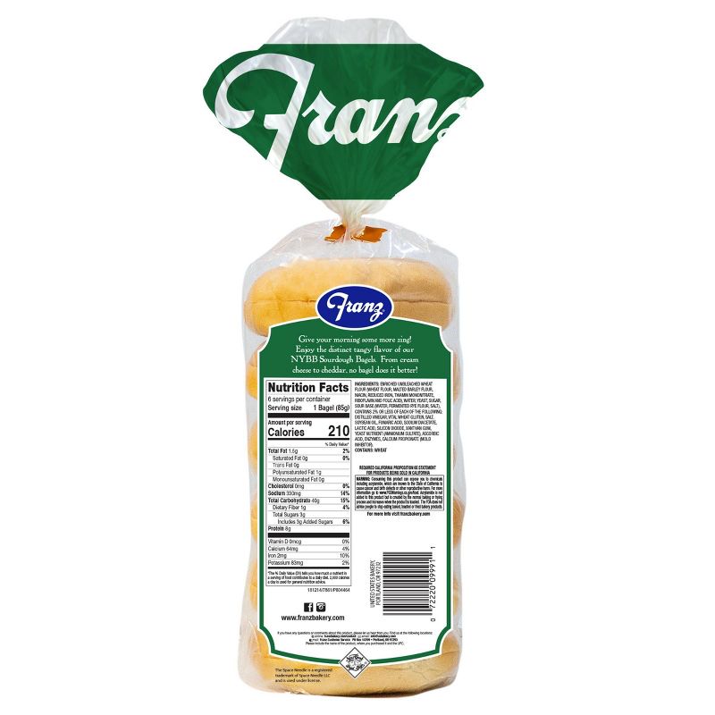 Franz New York Bagel Boys Sourdough Bagels - 18oz/6ct