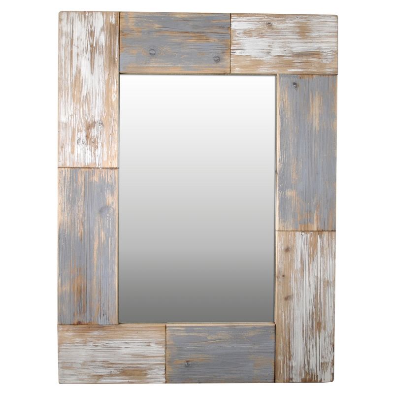 24" x 1" x 31.5" Mason Farmhouse Planks Mirror Aged White - FirsTime & Co.