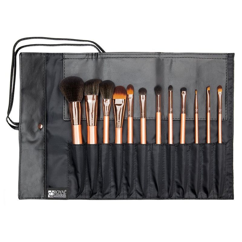 OMNIA Brush PROFESSIONAL 13pc Wrap Rose Gold Makeup Brush Set with Wrap