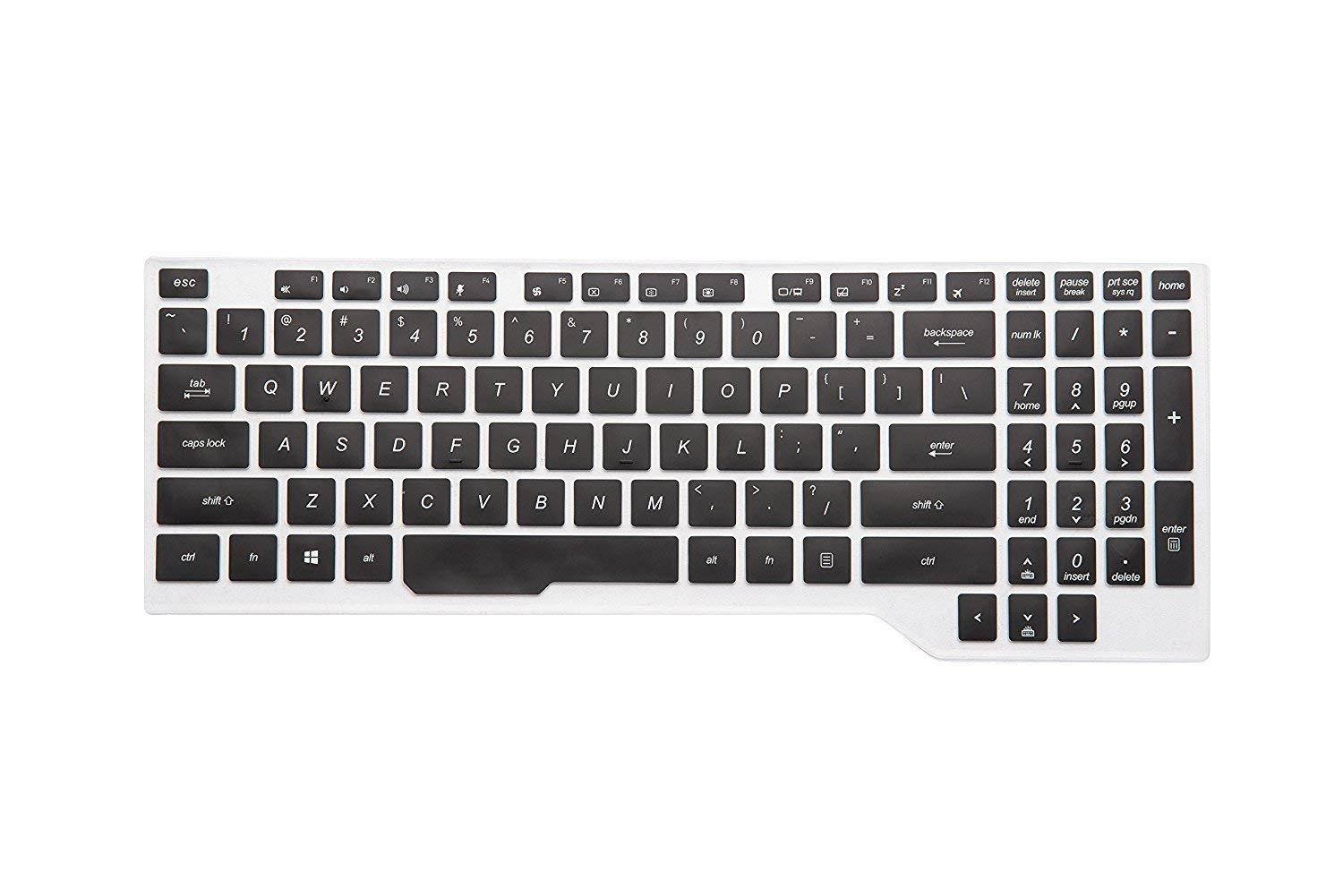 Leze - Ultra Thin Soft Keyboard Protector Skin Cover for ASUS FX503VD FX504,ROG STRIX GL503 GL703 Gaming Laptop - Black