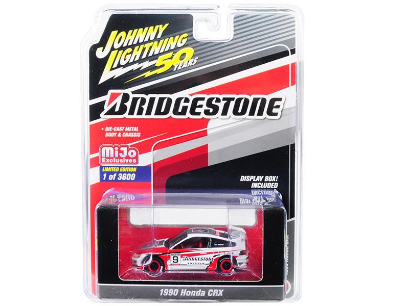 1990 Honda CRX #9 "Bridgestone" Limited Edition to 3,600 pieces Worldwide 1/64 Diecast Model Car by Johnny Lightning