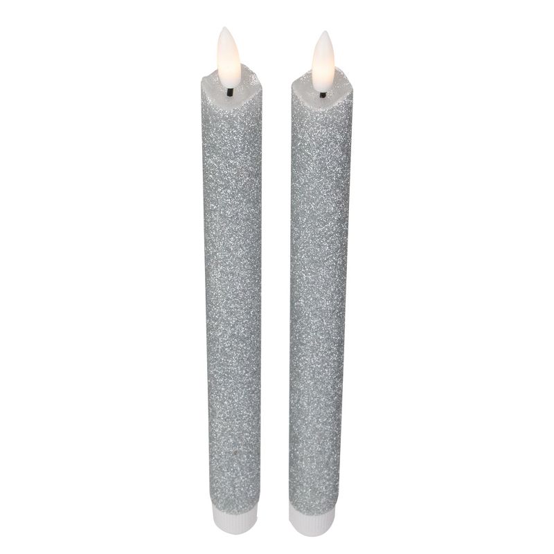Roman 5" LED Lighted Glittered Church Christmas Pillar Candle - Ivory White