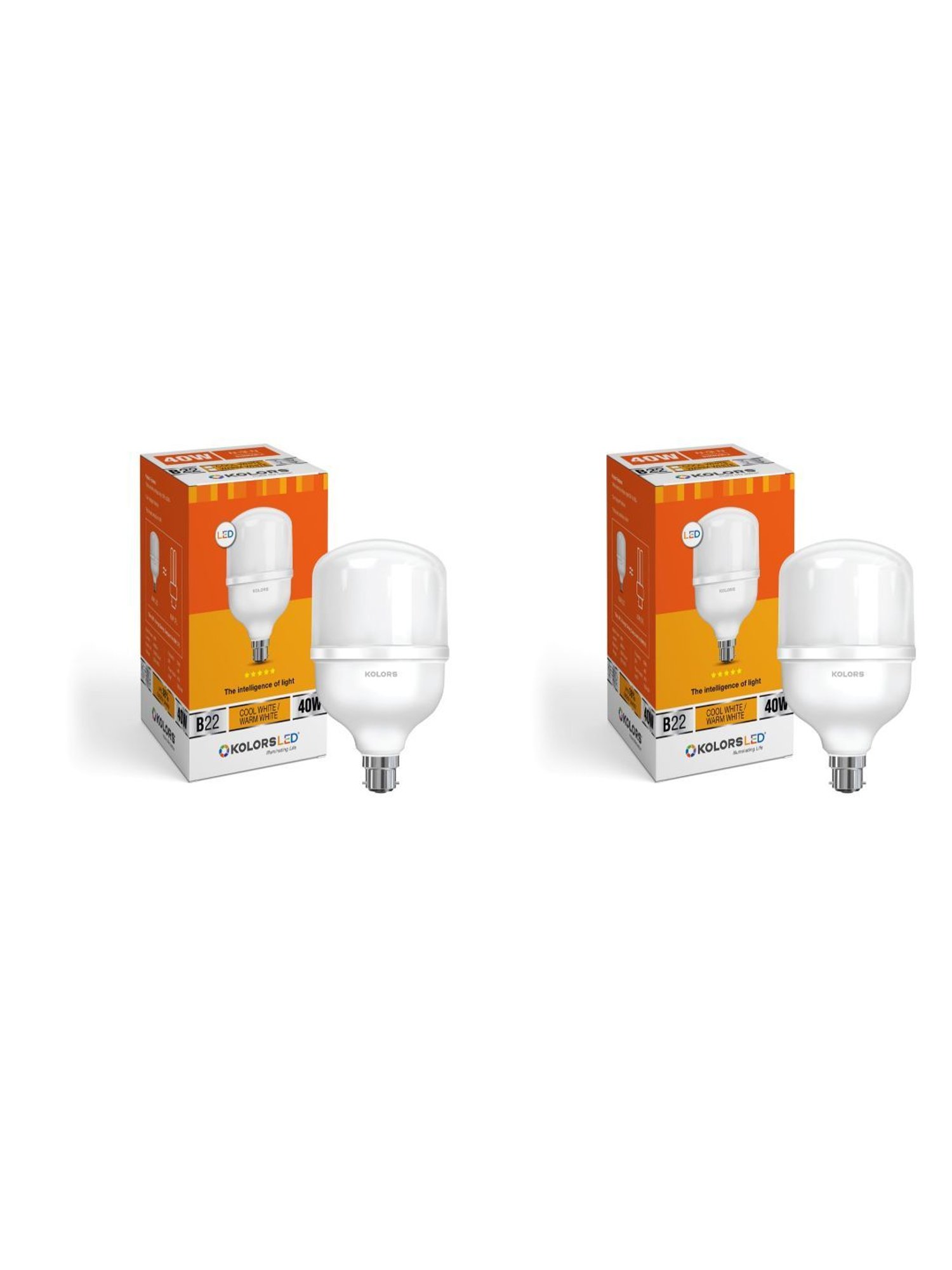 KOLORS Keeto Bulb B22 6500K 40W Pack of 2 - Cool White