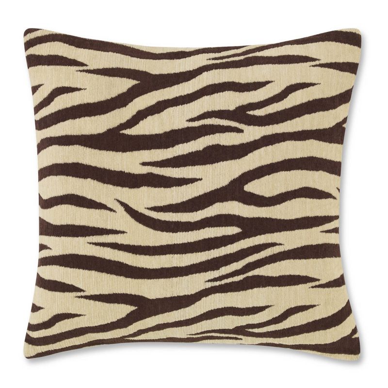 20" x 20" Zebra Decorative Throw Pillow Brown - Tommy Bahama