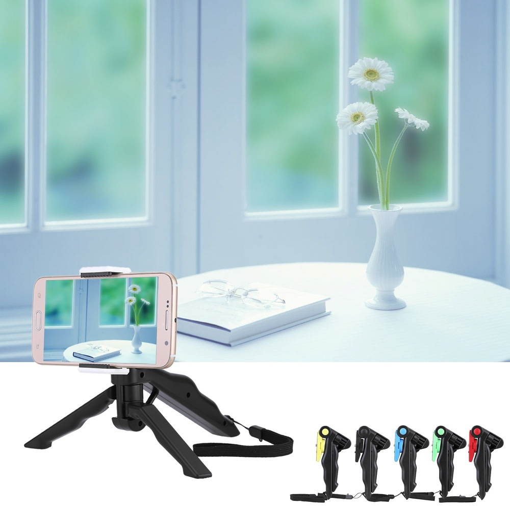 2in1 Mini Portable Folding Table-top Tripod Stand + Handheld Grip for GoPro Hero 4/3+/3/2/1 DC DSLR SLR Camera and Smartphone