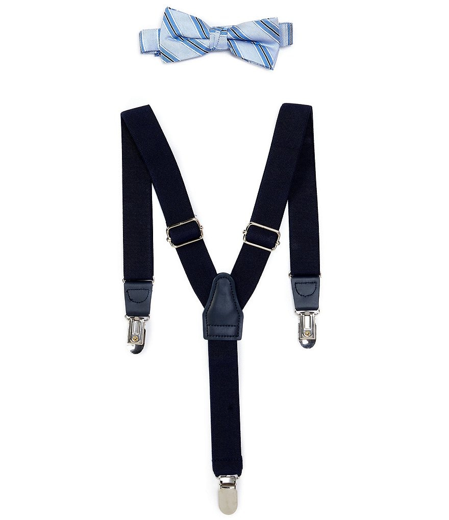 Class Club Class Club Gold Label Boys Stripe Bow Tie & Suspenders Set