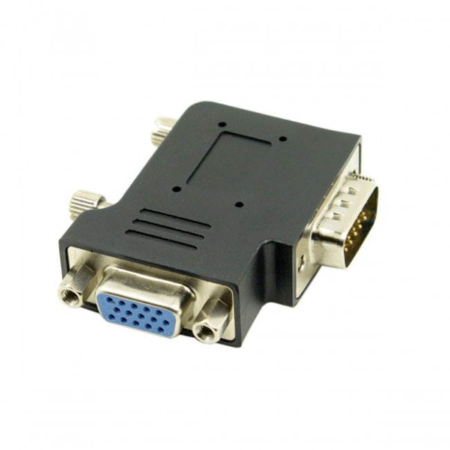 CY Vertical Flat Right Angled 90 Degree VGA SVGA Male To Female extension Adapter BK DB-002-RI