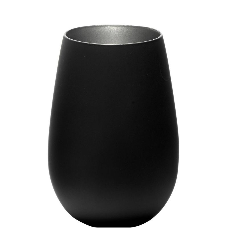 16.5oz 6pk Glass Olympia Tumbler Drinkware Set Black/Silver - Stolzle Lausitz