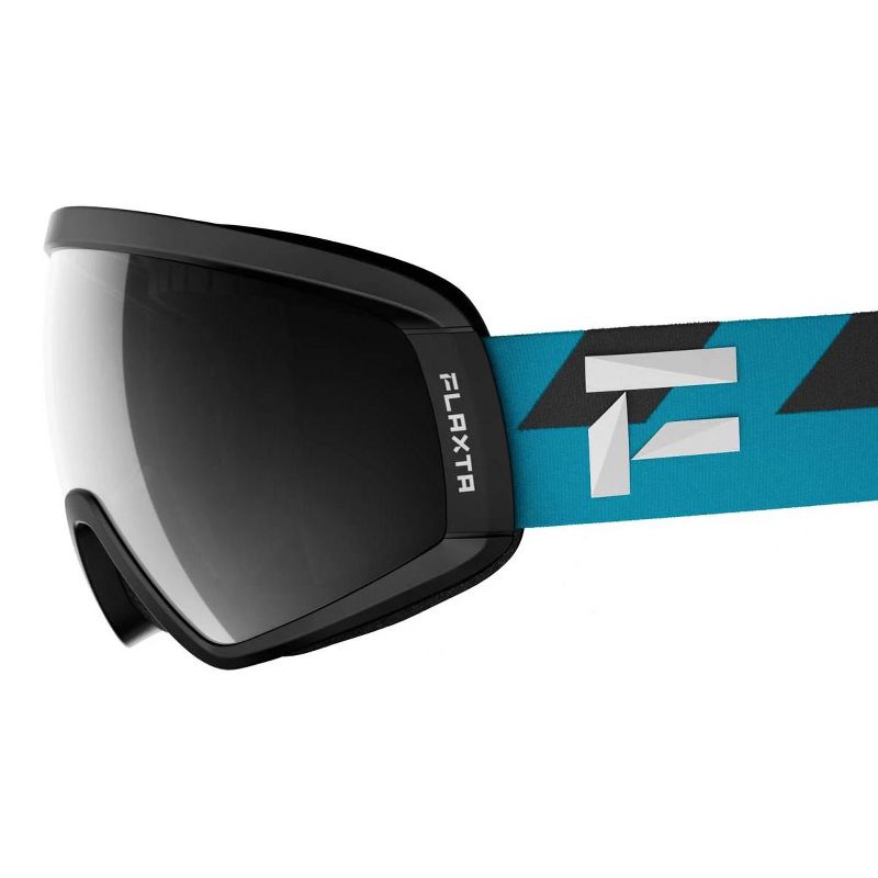 Flaxta Continuous Peripheral Vision Snowboard and Ski Goggles with Zeiss Spherical Anti-Fog Enlight Double Lens for Men and Women, Black and Teal